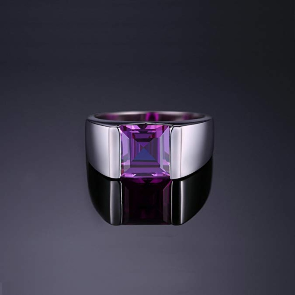 💜 Men's 3.3ct Alexandrite Ring - 925 Sterling Silver